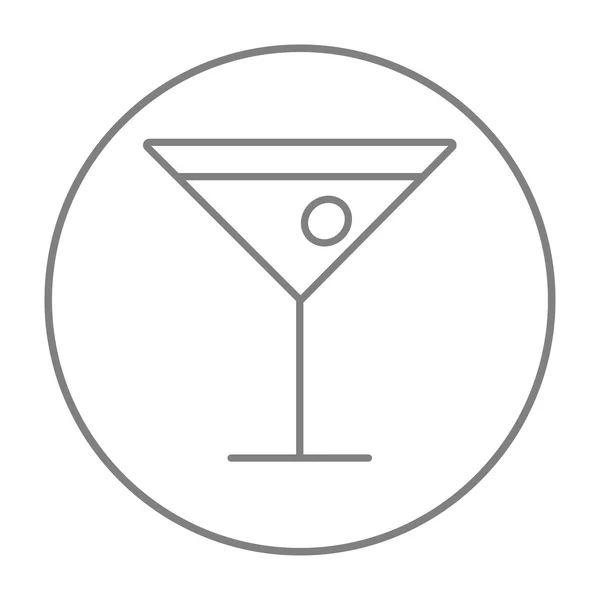 Cocktail glas lijn pictogram. — Stockvector