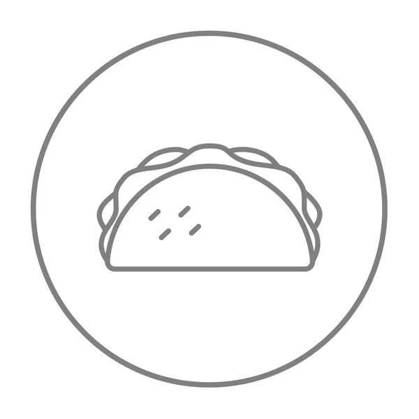 Icône de ligne Taco . — Image vectorielle