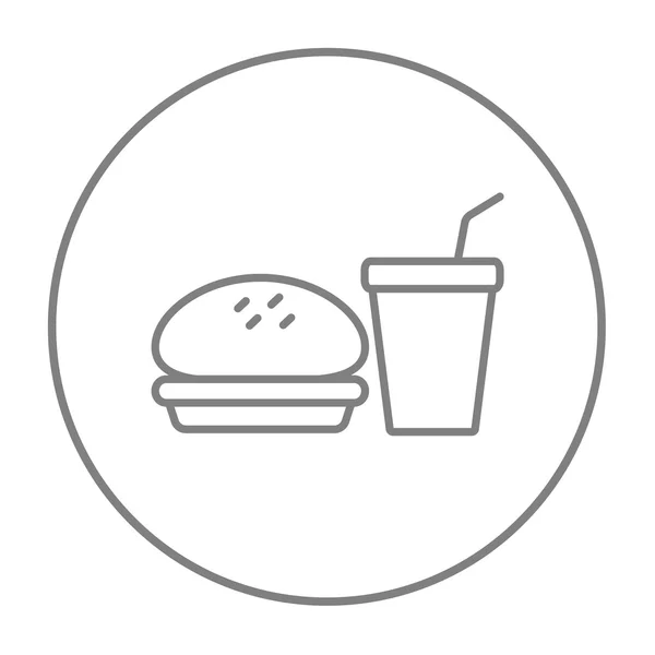Fast food meal line icon. — Stock Vector