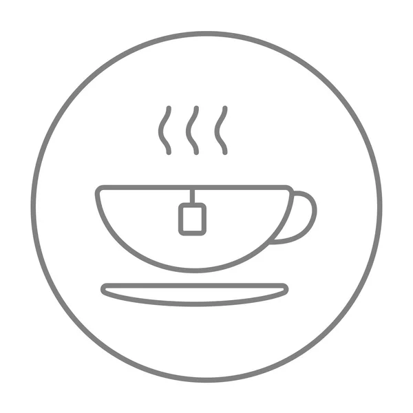 Hete thee in cup lijn pictogram. — Stockvector