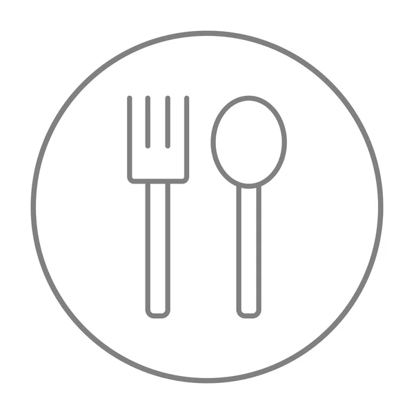 Spoon and fork line icon. — Stock Vector