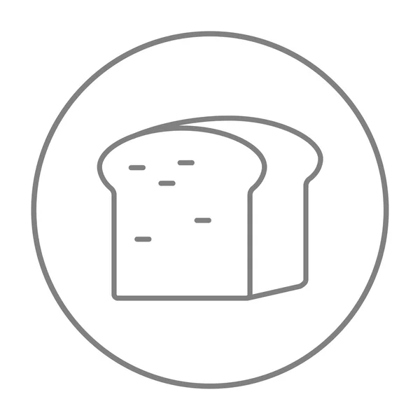 La mitad del icono de la línea de pan . — Vector de stock