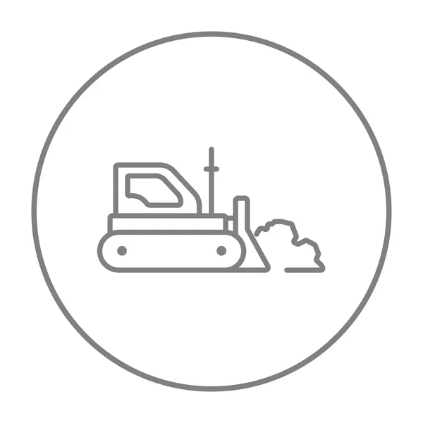 Bulldozer icono de línea . — Vector de stock