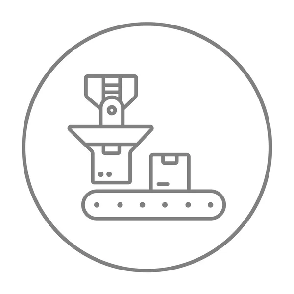 Icono de línea de embalaje robótico . — Vector de stock