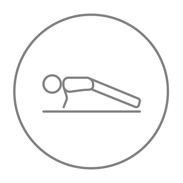 Man making push ups line icon. — Stok Vektör