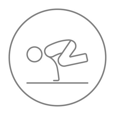 Adam pratik yoga satırı simgesi.