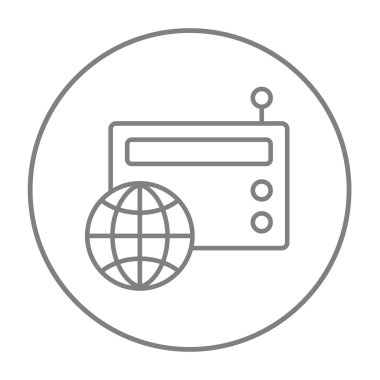 Retro radyo çizgisi simgesi.