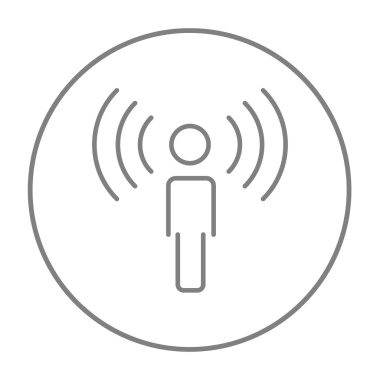 Ses satırı simgesi olan adam.