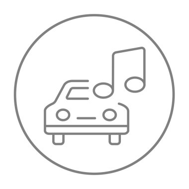 Araba ile müzik Not satırı simgesi.