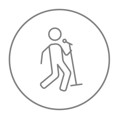 Adam mikrofon satırı simgesi ile şarkı.