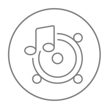 Müzik Not satırı simgesi ile hoparlörler.