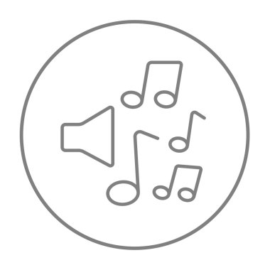 Hoparlörler müzik notlar çizgi simgesiyle.