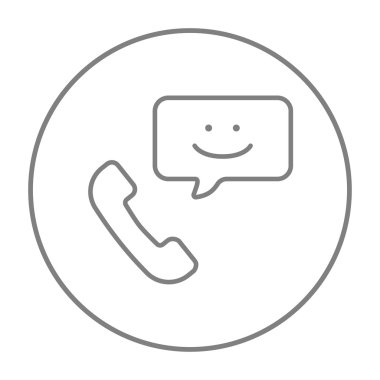 Alıcı ile konuşma kare satırı simgesi.