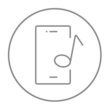 Müzik notu satırı simgesi ile telefon.