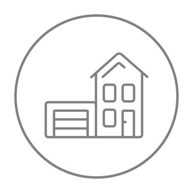 House ile garaj satırı simgesi.