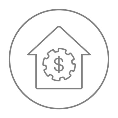 House ile dolar sembol satırı simgesi.