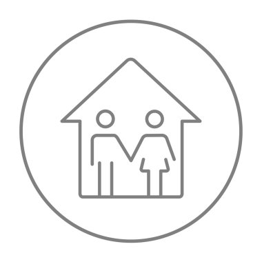 Müstakil ev satırı simgesi.