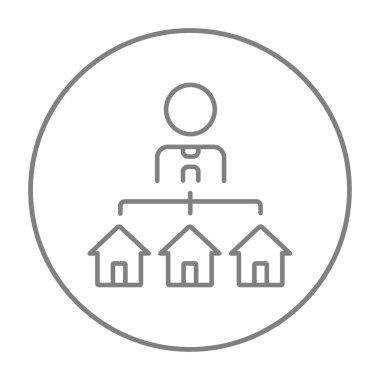 Emlakçı ile üç satırı simgesi evler.