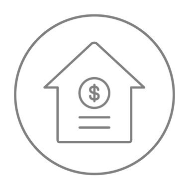 House ile dolar sembol satırı simgesi.