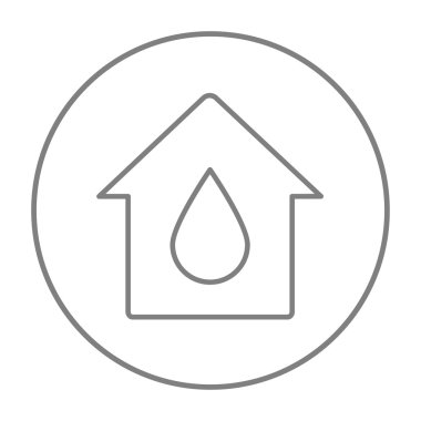 House ile su damla satırı simgesi.