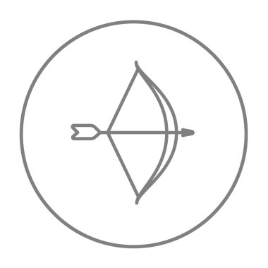 Ok ve yayla satırı simgesi.