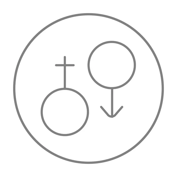 Ikona čáry symbol mužské a ženské. — Stockový vektor