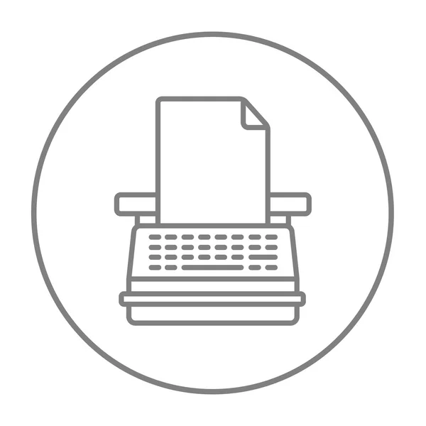 Icône de ligne machine à écrire . — Image vectorielle