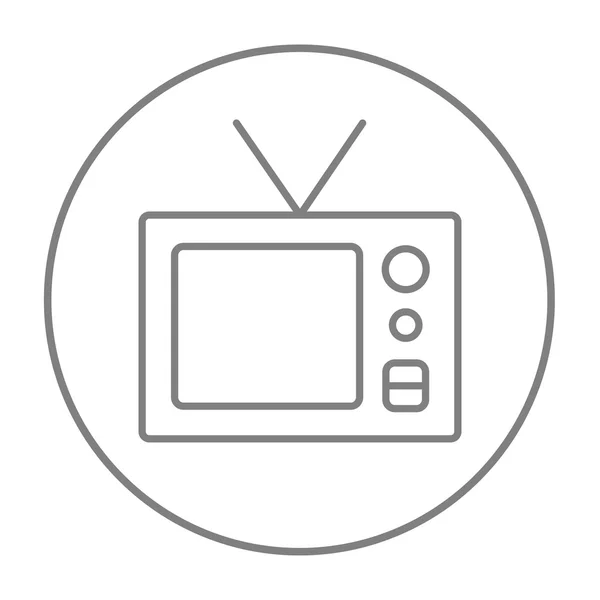 Retro televisie lijn pictogram. — Stockvector