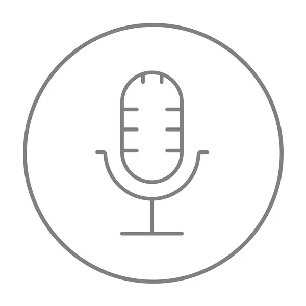 Retro microfoon lijn pictogram. — Stockvector