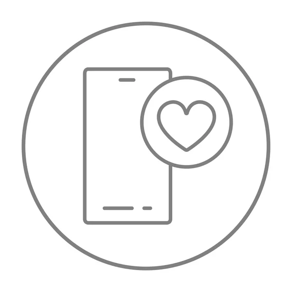 Smartphone avec icône de ligne de signe cardiaque . — Image vectorielle