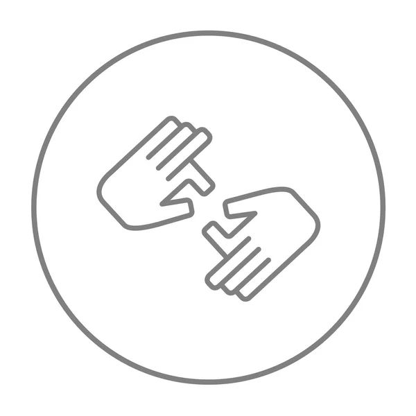 Vinger taalpictogram lijn. — Stockvector