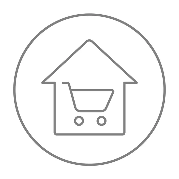Dům nákupního řádku ikona. — Stockový vektor