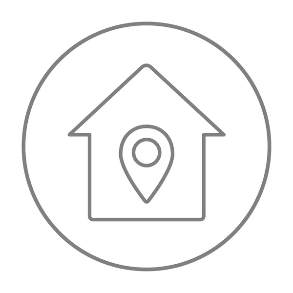 House with pointer line icon. — Διανυσματικό Αρχείο