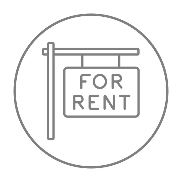 For rent placard line icon. — Stock Vector