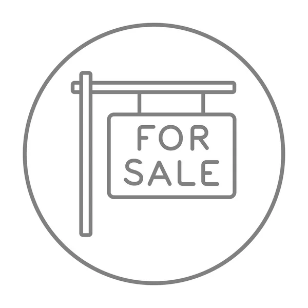 À vendre icône de ligne de plaque . — Image vectorielle