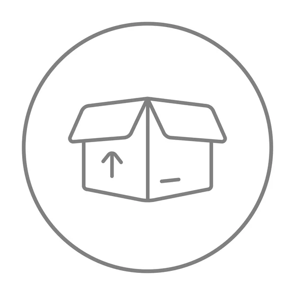 Caja de cartón caja icono de línea . — Vector de stock