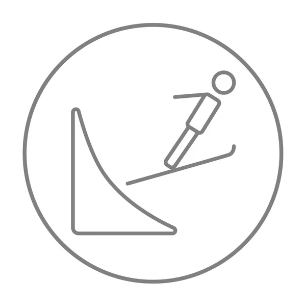 Esquí línea de salto icono. — Vector de stock