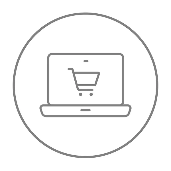 Icona della linea di shopping online. — Vettoriale Stock