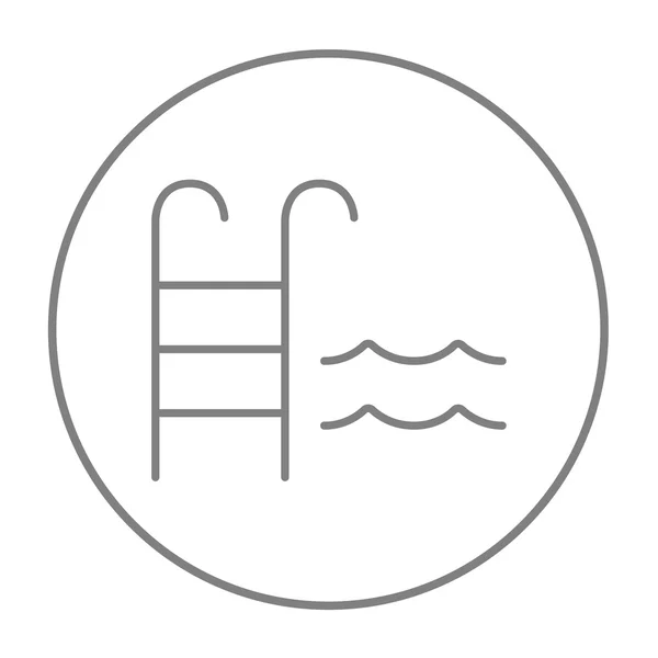 Schwimmbad mit Leiterlinie-Symbol. — Stockvektor