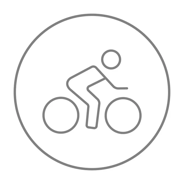 Man riding a bike line icon. — Stok Vektör