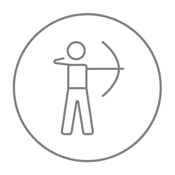 Bogenschützentraining mit Bogenleine-Symbol. — Stockvektor