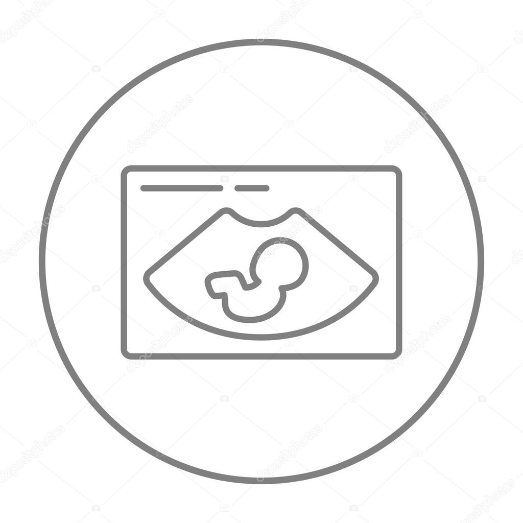 Fetal ultrasound line icon.