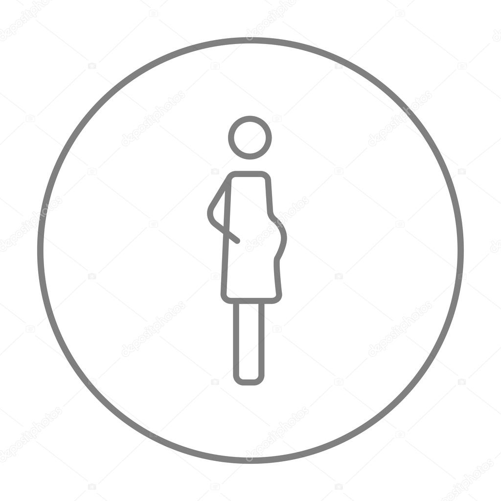 Pregnant woman line icon.
