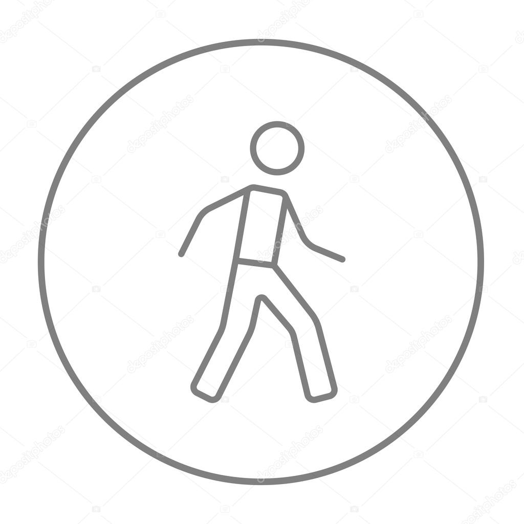 Pedestrianism line icon.