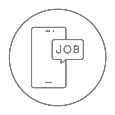 Dokunmatik ekran telefon ile mesaj satırı simgesi.