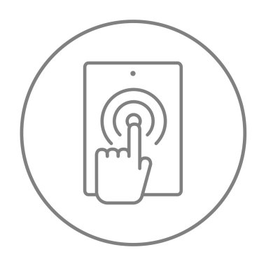 Dijital tablet satırı simgesi dokunmadan parmak.