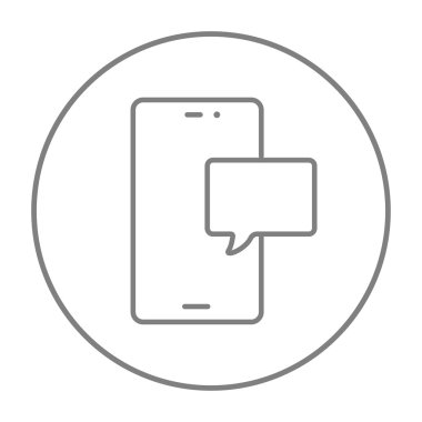 Dokunmatik ekran telefon ile mesaj satırı simgesi.