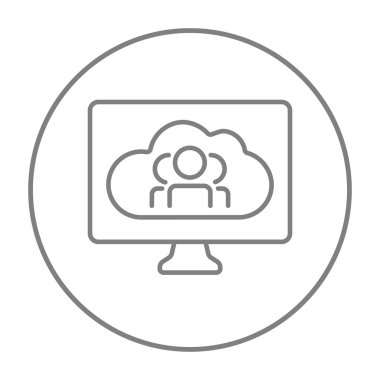 Bulut hesaplama çizgisi simgesi.