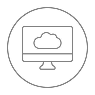 Bulut hesaplama çizgisi simgesi.