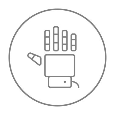 Robot hand line icon.